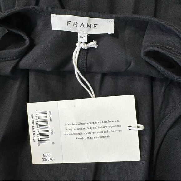 NEW FRAME Cut Out Knit Midi Dress Black Small - Picture 6 of 9